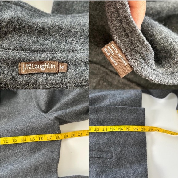 J. McLaughlin 100% Merino wool belted sweater Grey Medium. - Picture 8 of 8